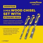 Goodyear 3 Pcs. Wood Chisel Set with Striking Head
