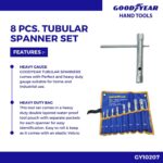 Goodyear 8 Pcs. Tubular Spanner Set with Tommy bar