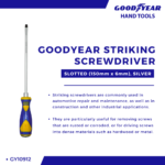 Goodyear Striking Screwdriver (Slotted) with Striking Head – Heavy Duty