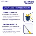 Goodyear Professional Quality Metal Oil Can – 1 4 PINT & 1 2 PINT