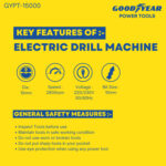 Goodyear Electric Drill Machine (Corded) 10mm – 500W
