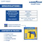 Goodyear Impact Drill Machine 13mm (Corded) – 600W – 01